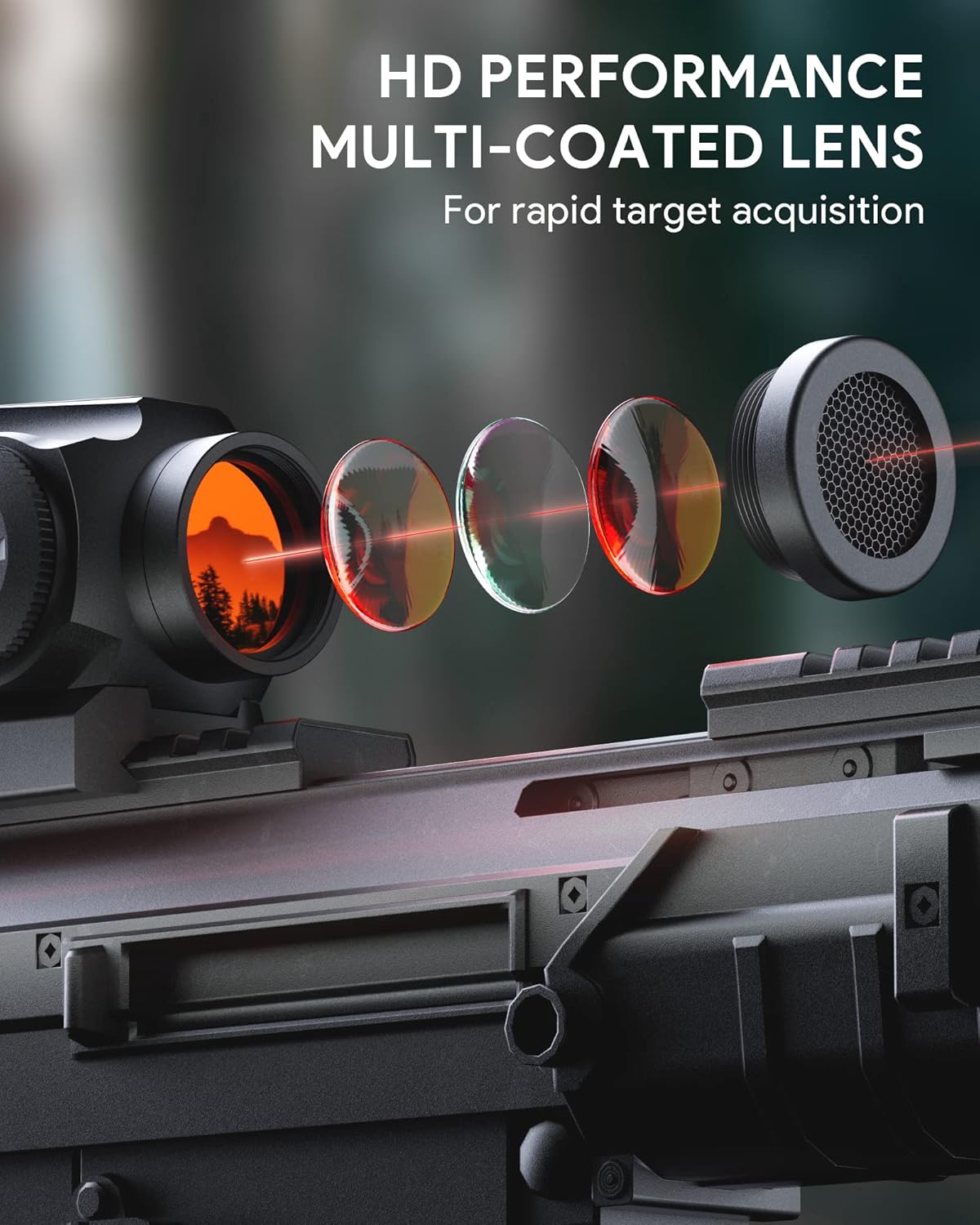 Red Dot Sight 1x21mm 2 MOA with Riser Pack of 2 N505608