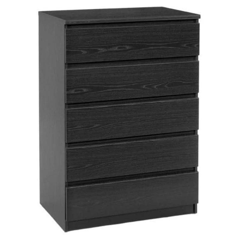 2 Piece Dresser and Chest Set Black Woodgrain Q494970