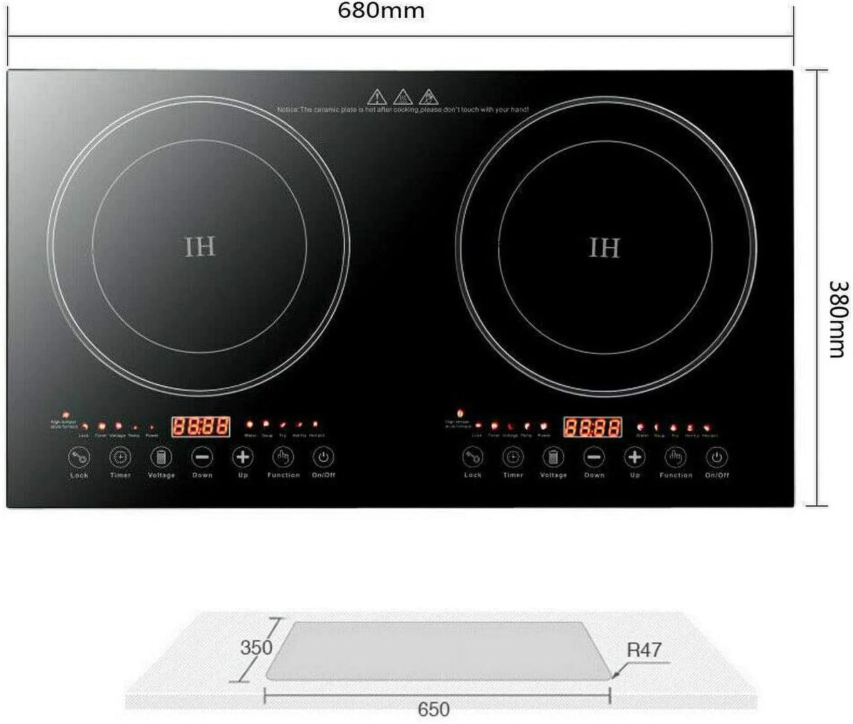 2400W Double Induction Cooktop X73790