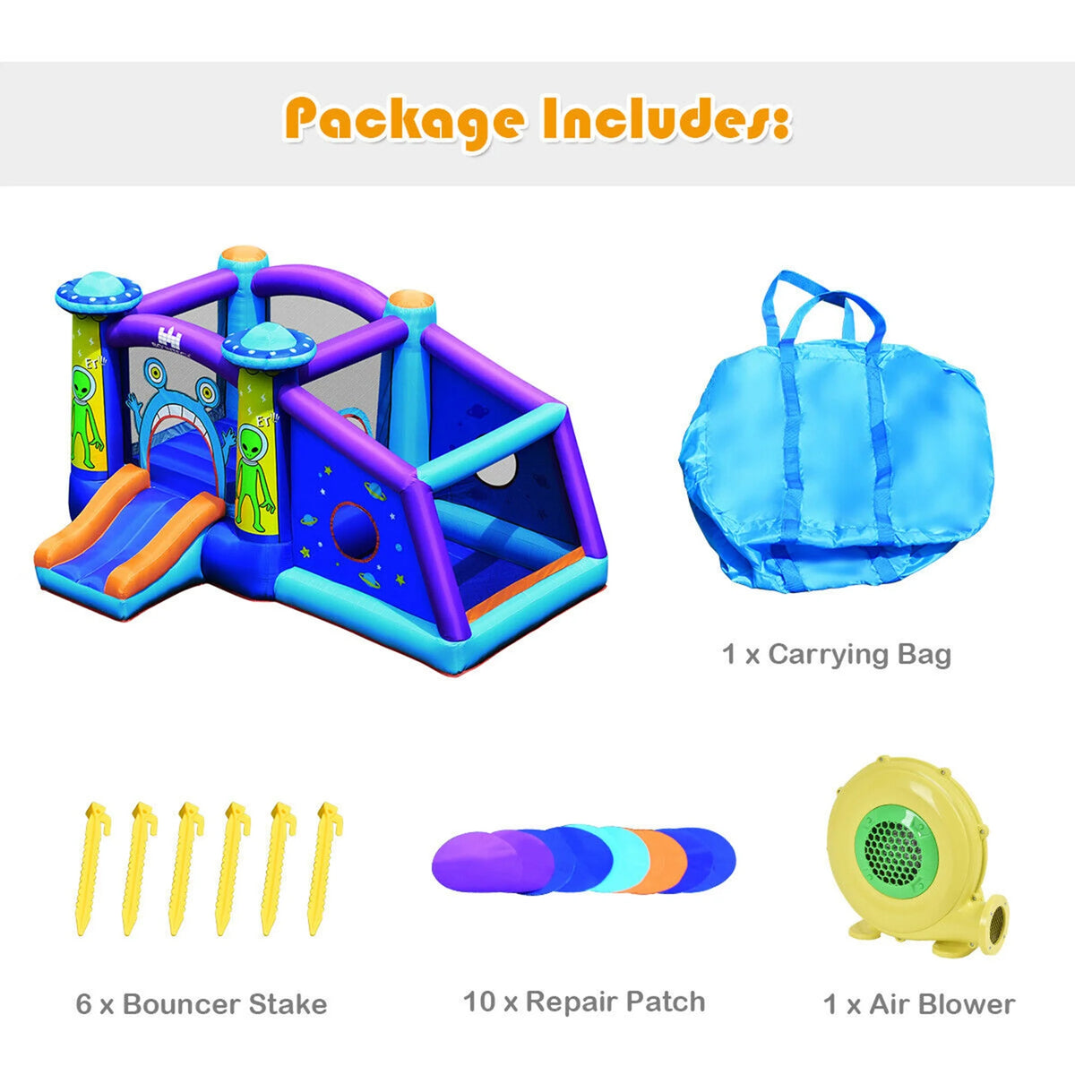 Inflatable Bounce House with Ball Pit and 480W Blower Z72781