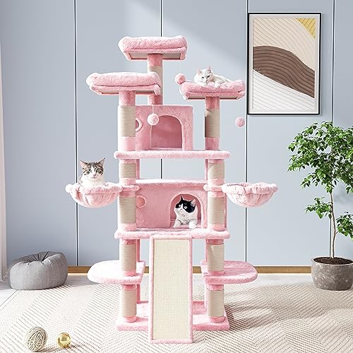 68 Inches Light Grey Cat Tree L594