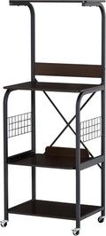White 4-Tier Rolling Microwave Stand Utility Cart E533