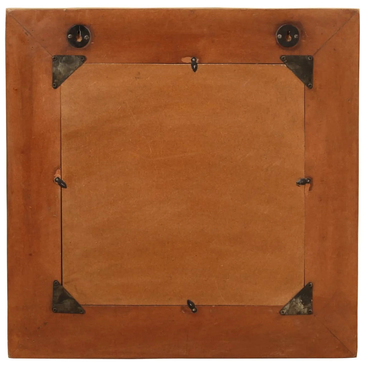 Reclaimed Wood Frame Glass Wall Mirror 23.6 x 23.6 Inches G789159