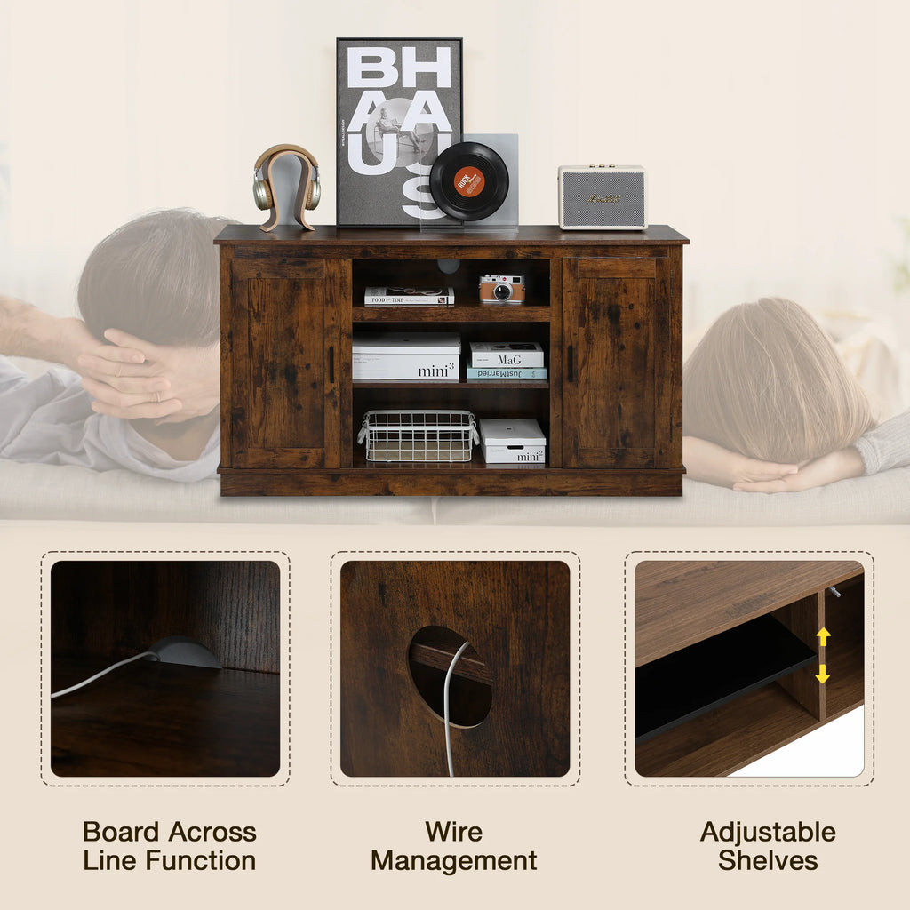 Mid-Century Fireplace TV Stand for 49 Inch TV S378