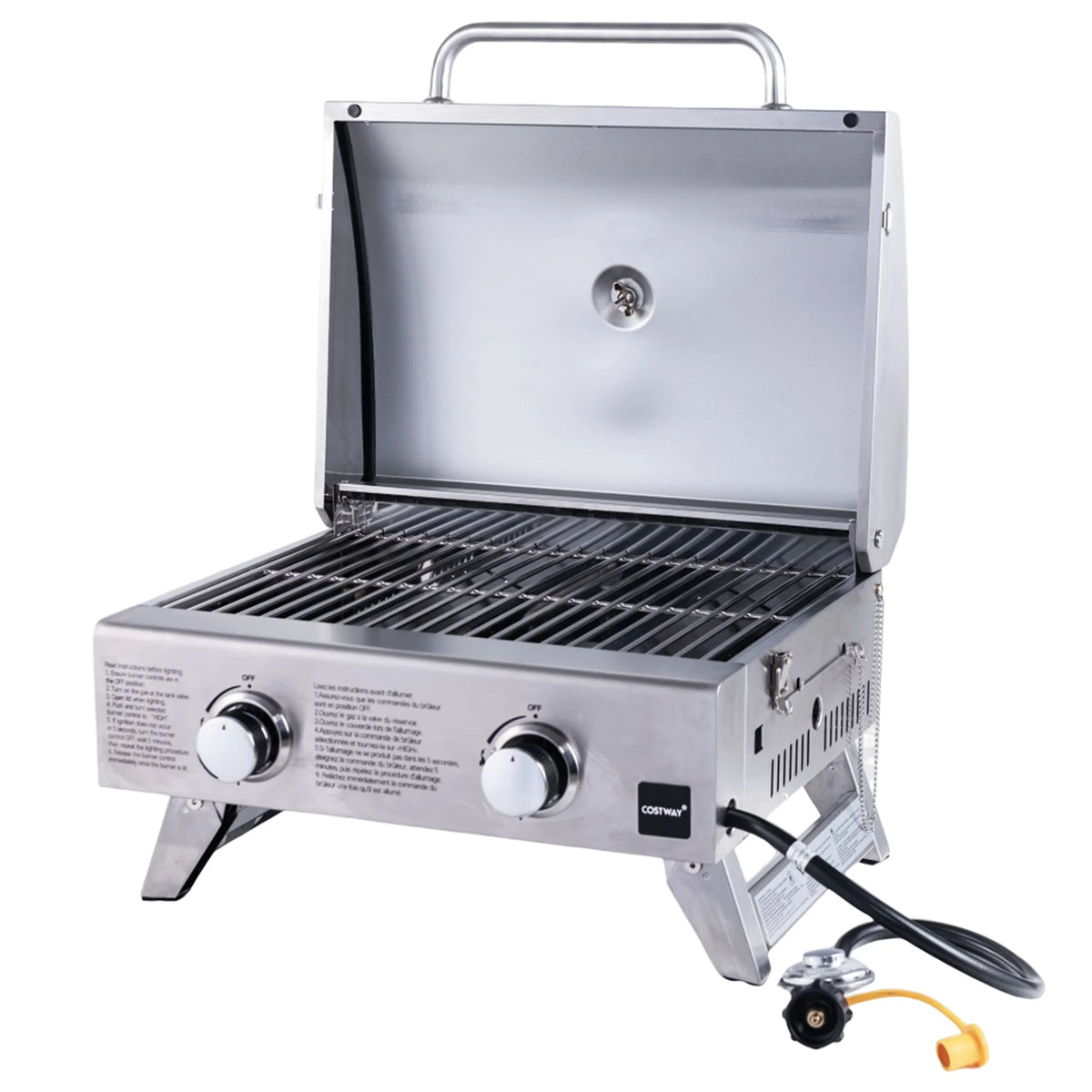 Portable Gas Grill with Lid & Handle J9603
