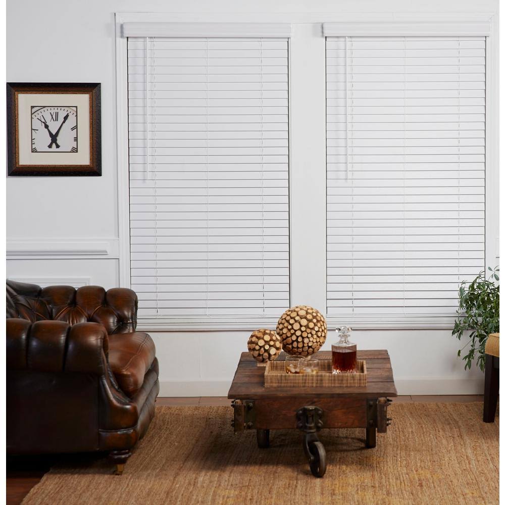 White 2in. Cordless Faux Wood Blind S607984