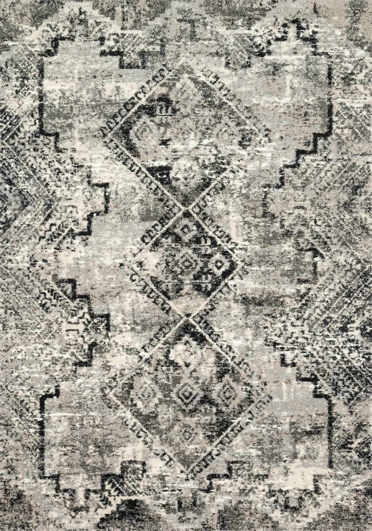 Grey Black 7'7 x 10'6 Rug J6781
