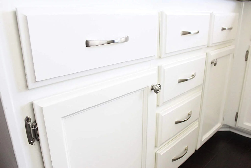 Brushed Nickel Cabinet Hardware Curved Pulls E67311