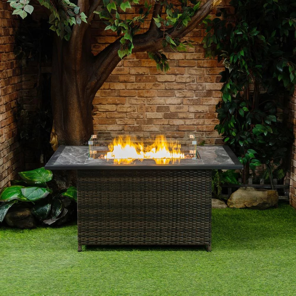 20lbs Wicker Gas Outdoor Firepit Table P55092