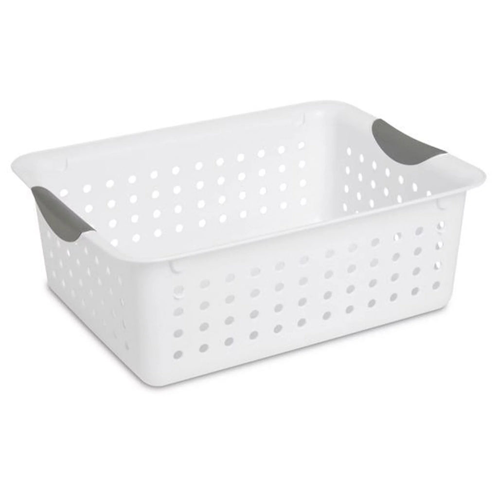 Medium White Plastic Storage Organizer Basket, 6 Pack I3583