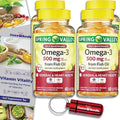 Fish Oil Omega 3 Supplement Lemon Softgels 500 mg 60 Ct 4 pk H44083