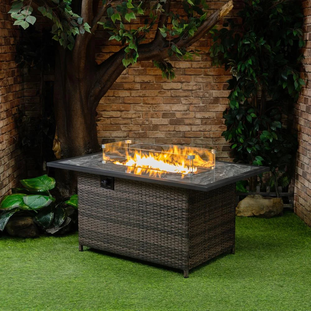 20lbs Wicker Gas Outdoor Firepit Table P55092