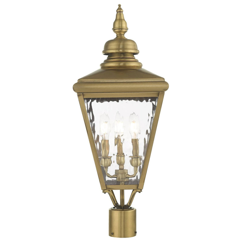 Antique Brass Post-Top Lantern D365862
