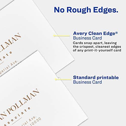 White Clean Edge Laser Business Cards - 2000 pack O64480