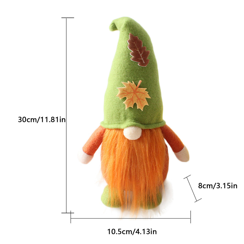 2 Pack Maple Leaf & Pumpkin Chef Gnomes Plush Dolls Scandinavian Tomte Nisse Dwarf Swedish Honey Bee Elf W979153