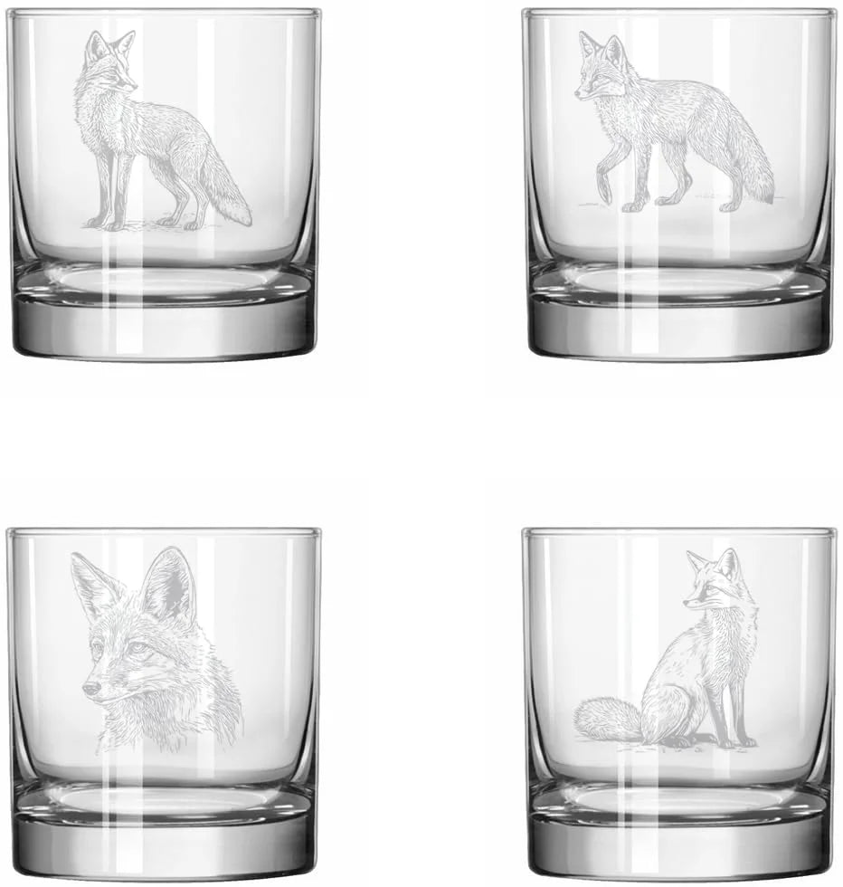 Set of 4 Glass 11 oz Rocks Whiskey V479538