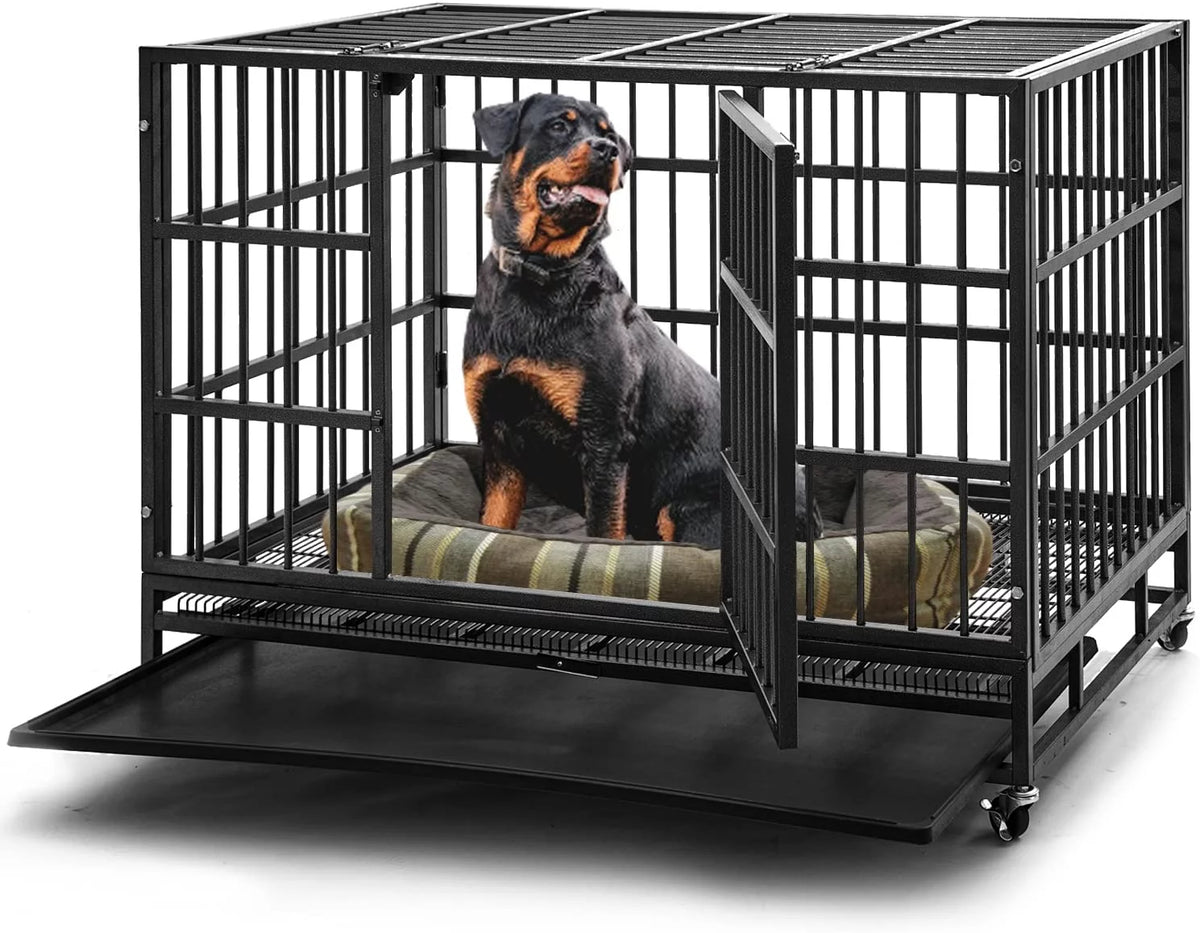 48 inch Heavy Duty Steel Dog Crate with Wheels G70286