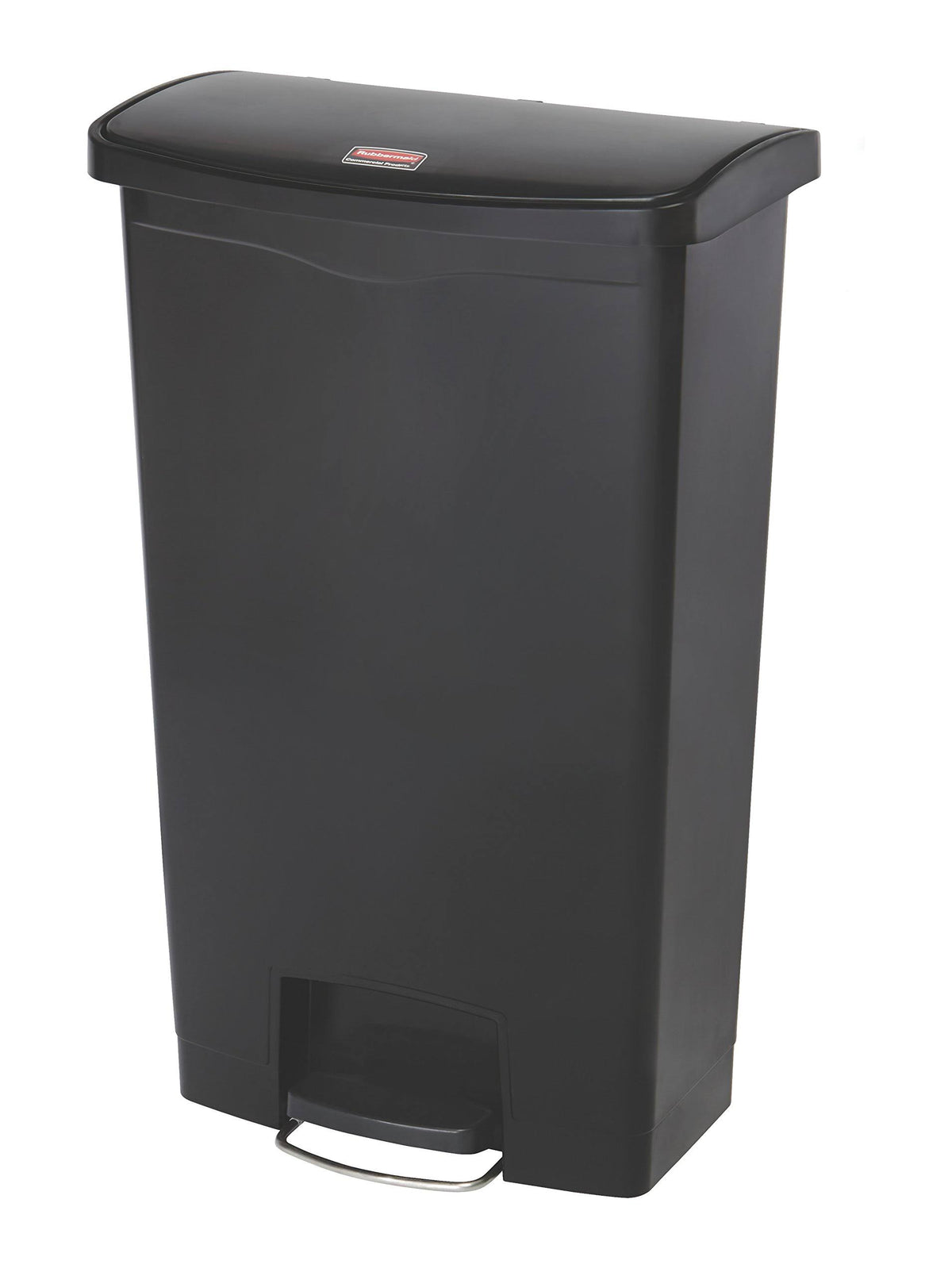 Black 18 Gal Plastic Step-On Trash Can J6995