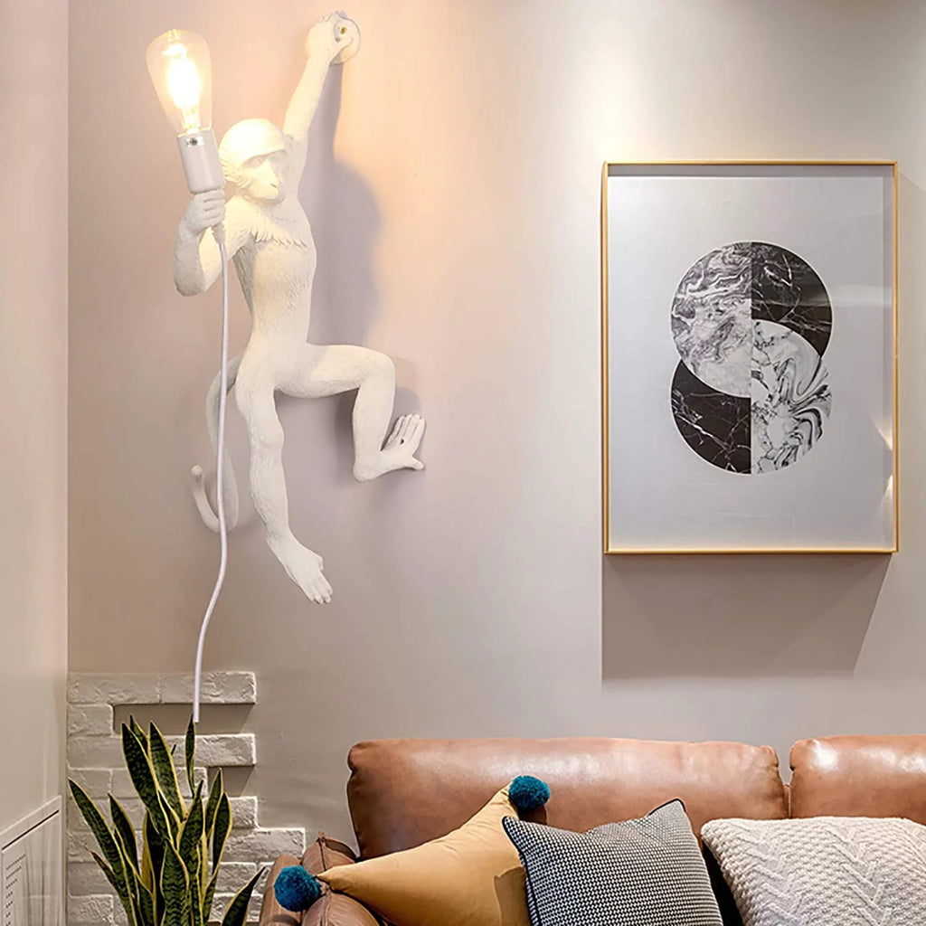 White Resin Plug in Wall Sconce Lamp B723232