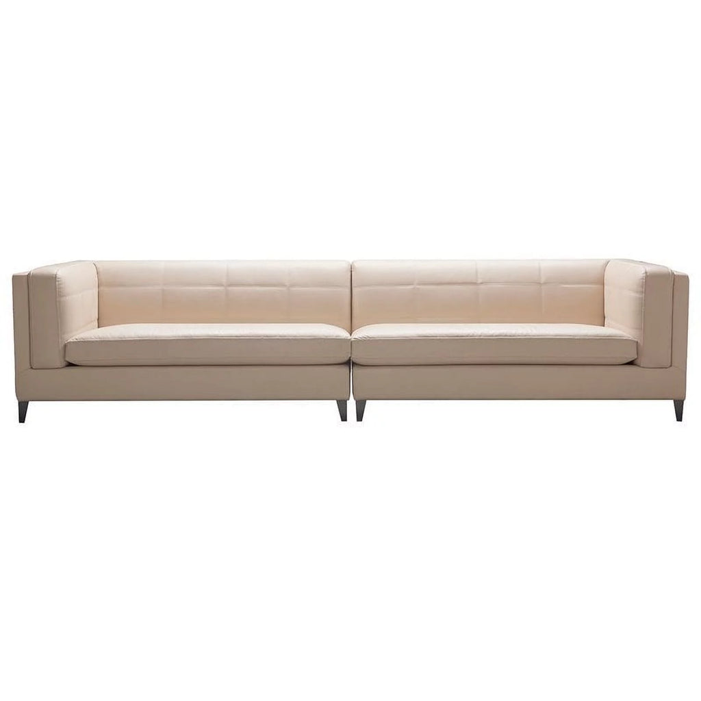 Beige Top Grain Leather 4-Seater Sectional Sofa I5852