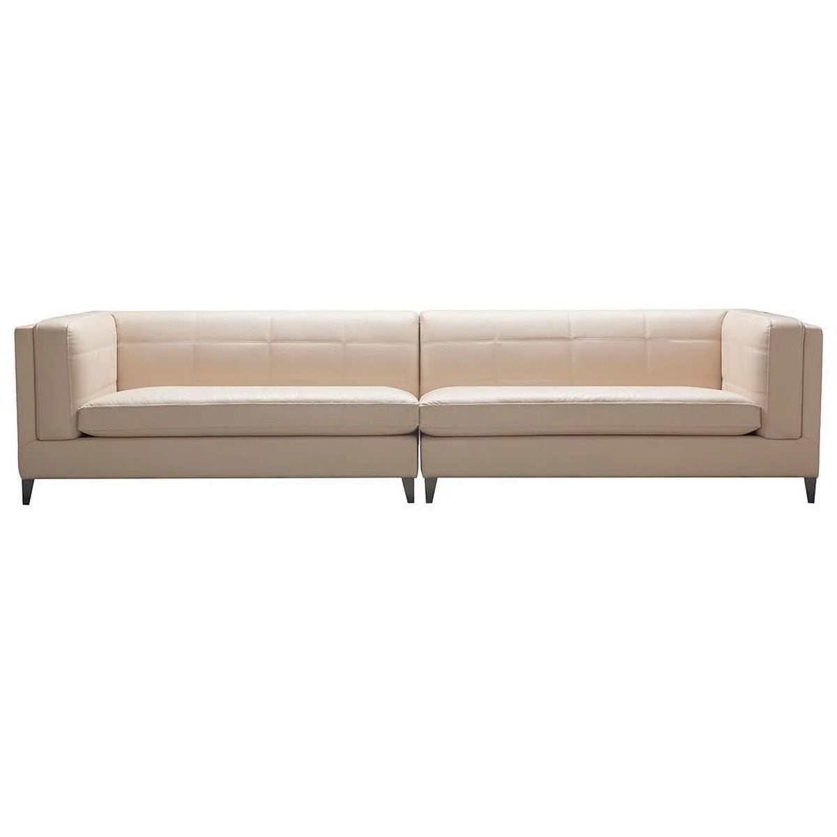 Beige Top Grain Leather 4-Seater Sectional Sofa I5852