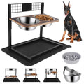 Metal Elevated Dog Bowls with Slow Feeder and Spillproof Mat P277