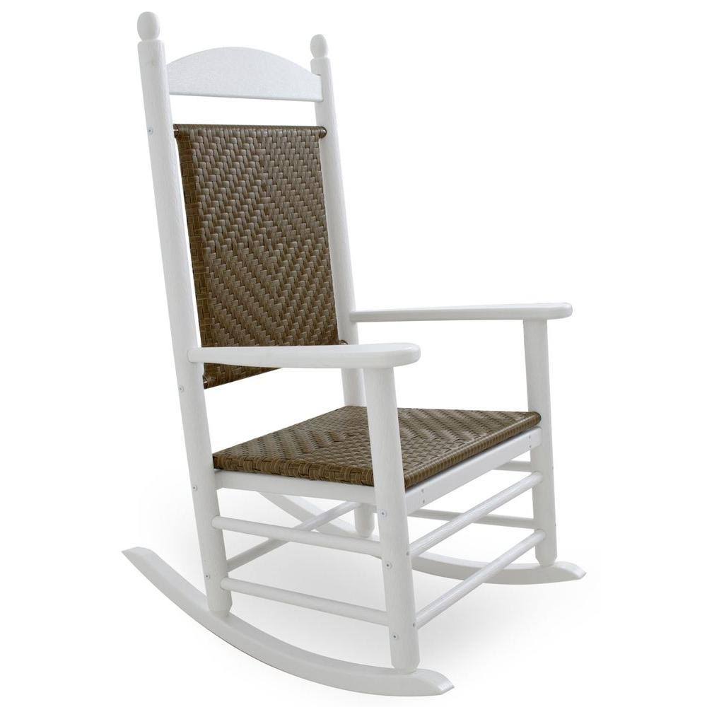 White/Tigerwood Woven Rocking Chair V979169