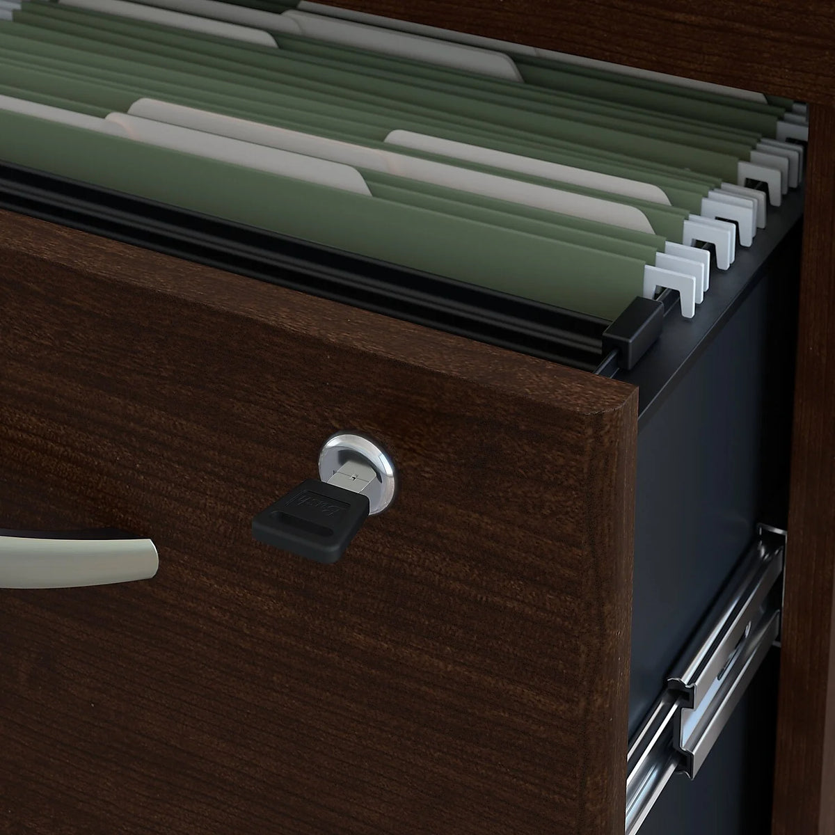 Mocha Cherry L Shaped Desk Office Set D2233