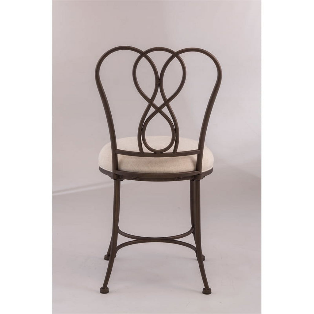 Bronze Cream Fabric Vanity Stool O466958