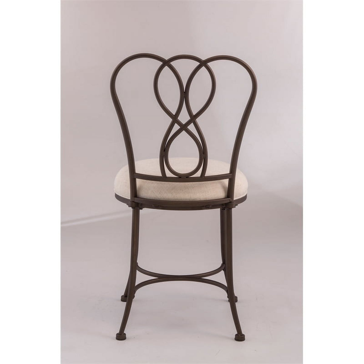 Bronze Cream Fabric Vanity Stool O466958