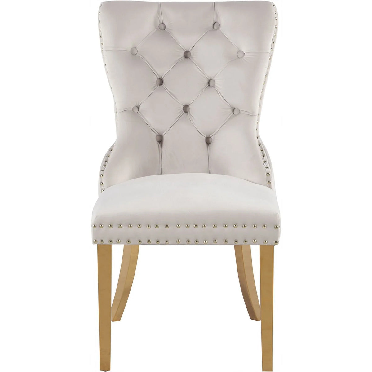 Cream Velvet Dining Chairs Set of 2 Y752
