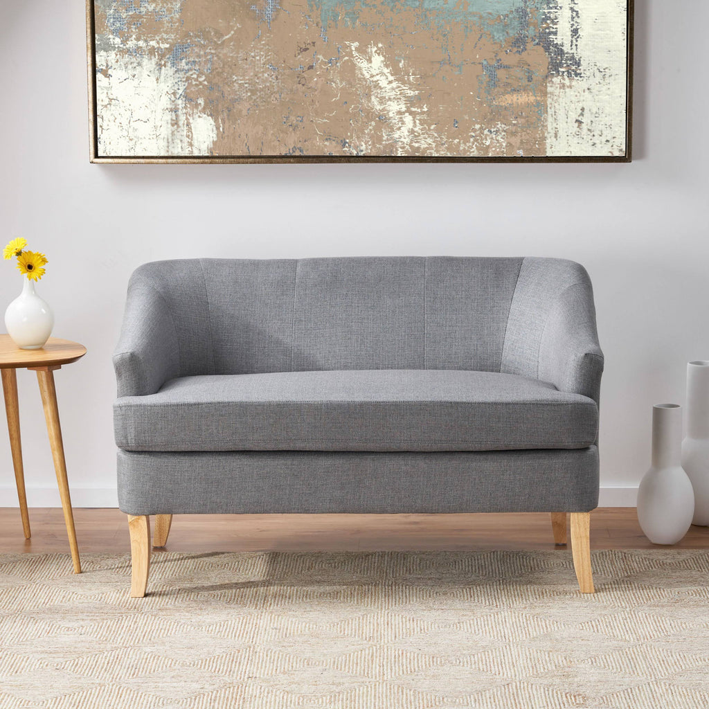 Dark Grey Fabric Loveseat V462792