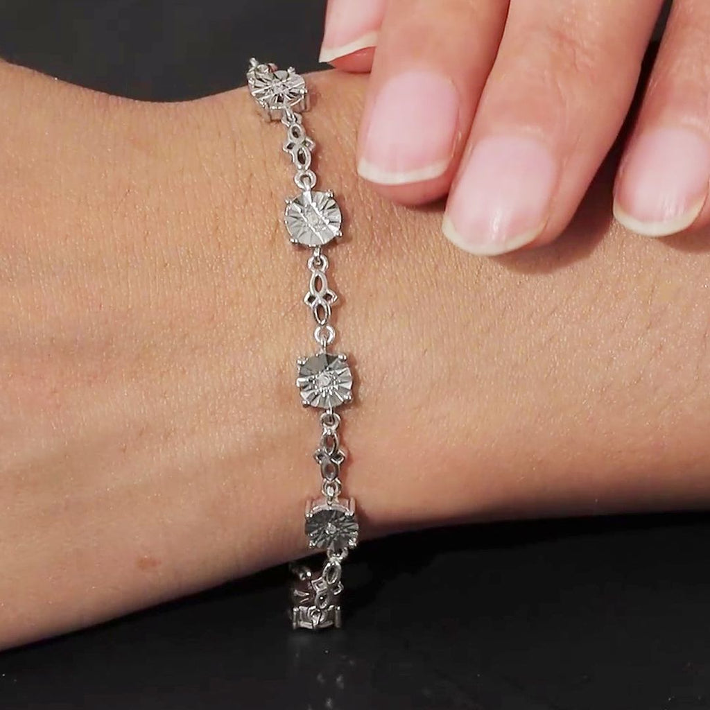 925 Sterling Silver White Bolo Bracelet G80201