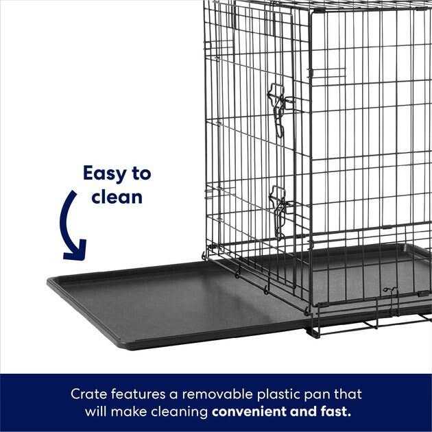 Heavy Duty Fold & Carry Double Door Collapsible Wire Dog Crate W66256