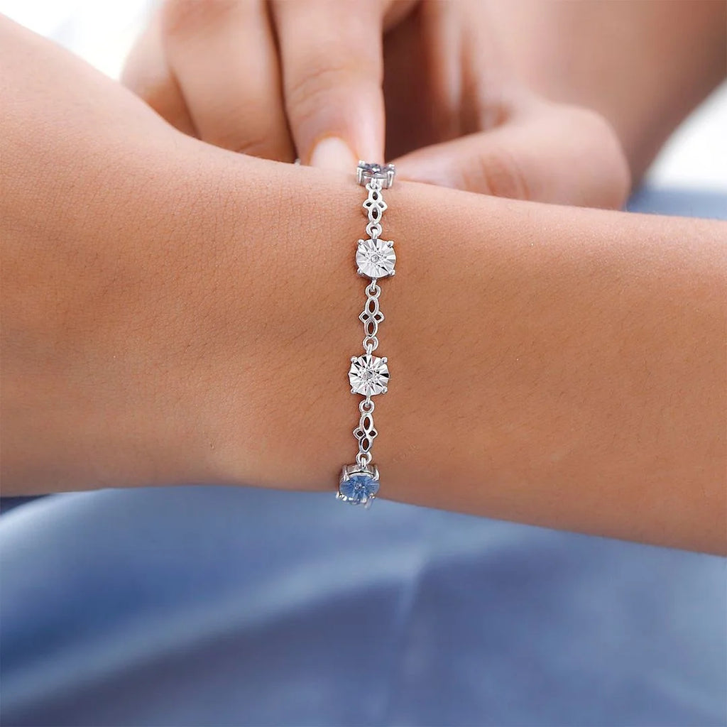 925 Sterling Silver White Bolo Bracelet G80201