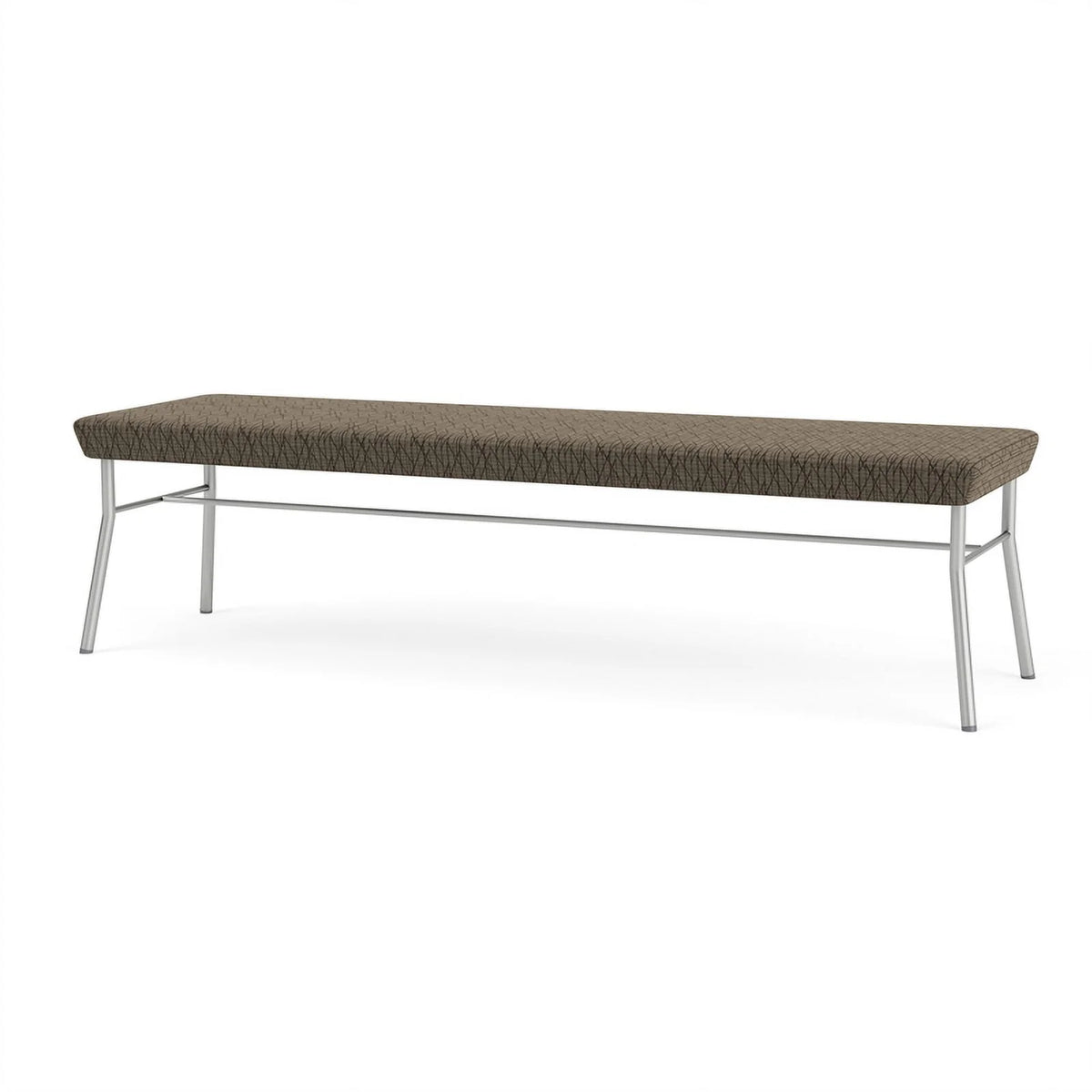 Brown 3-Seat Fabric Reception Bench P7686