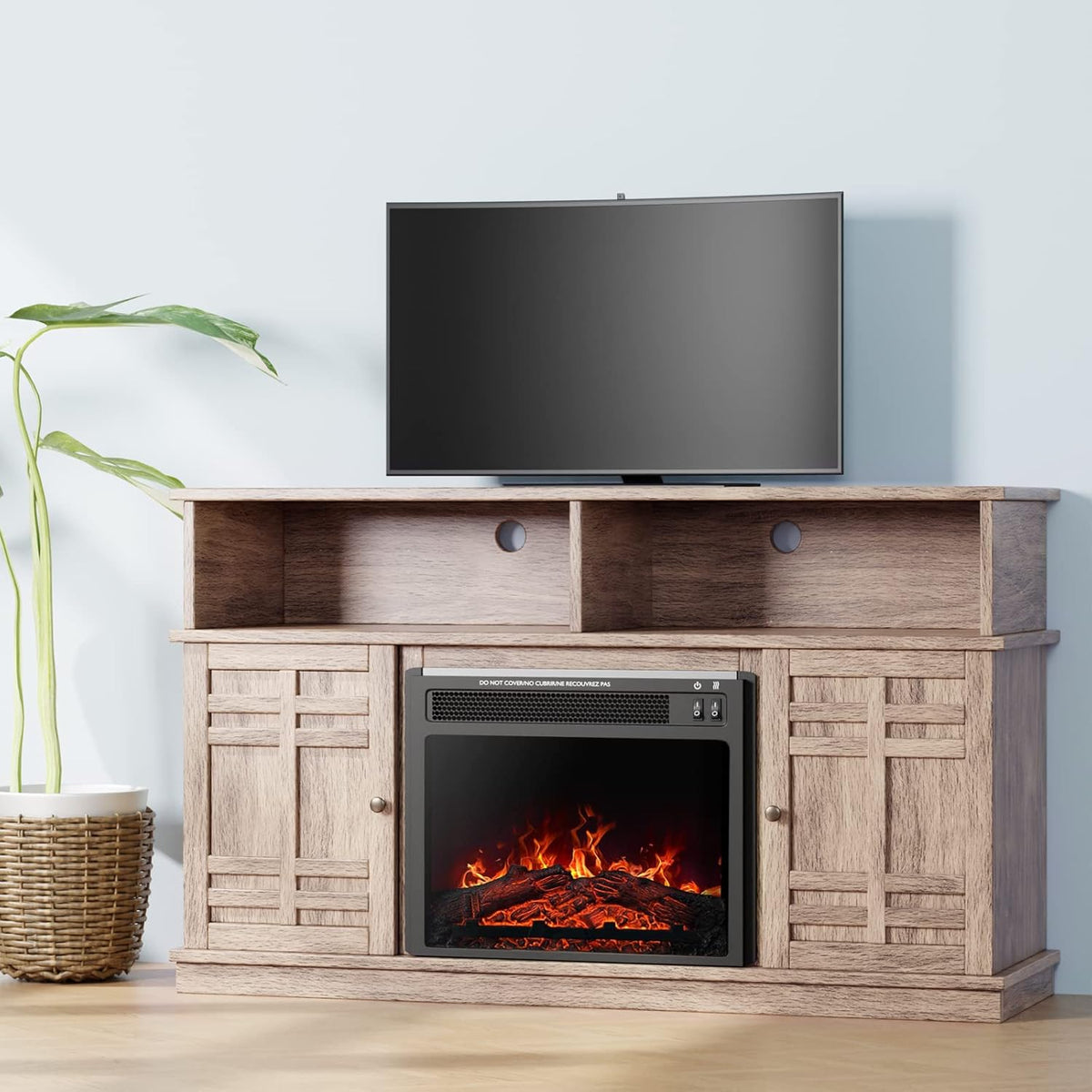 Electric Fireplace TV Stand with Heater for TVs up to 50 Inch R475