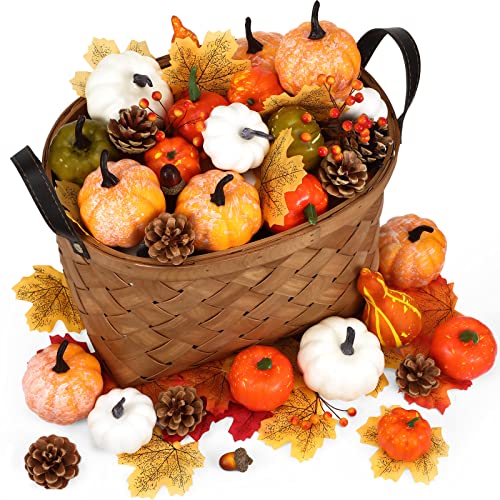 520 Pcs Artificial Pumpkins and Gourds Fall Harvest Decoration Set C969