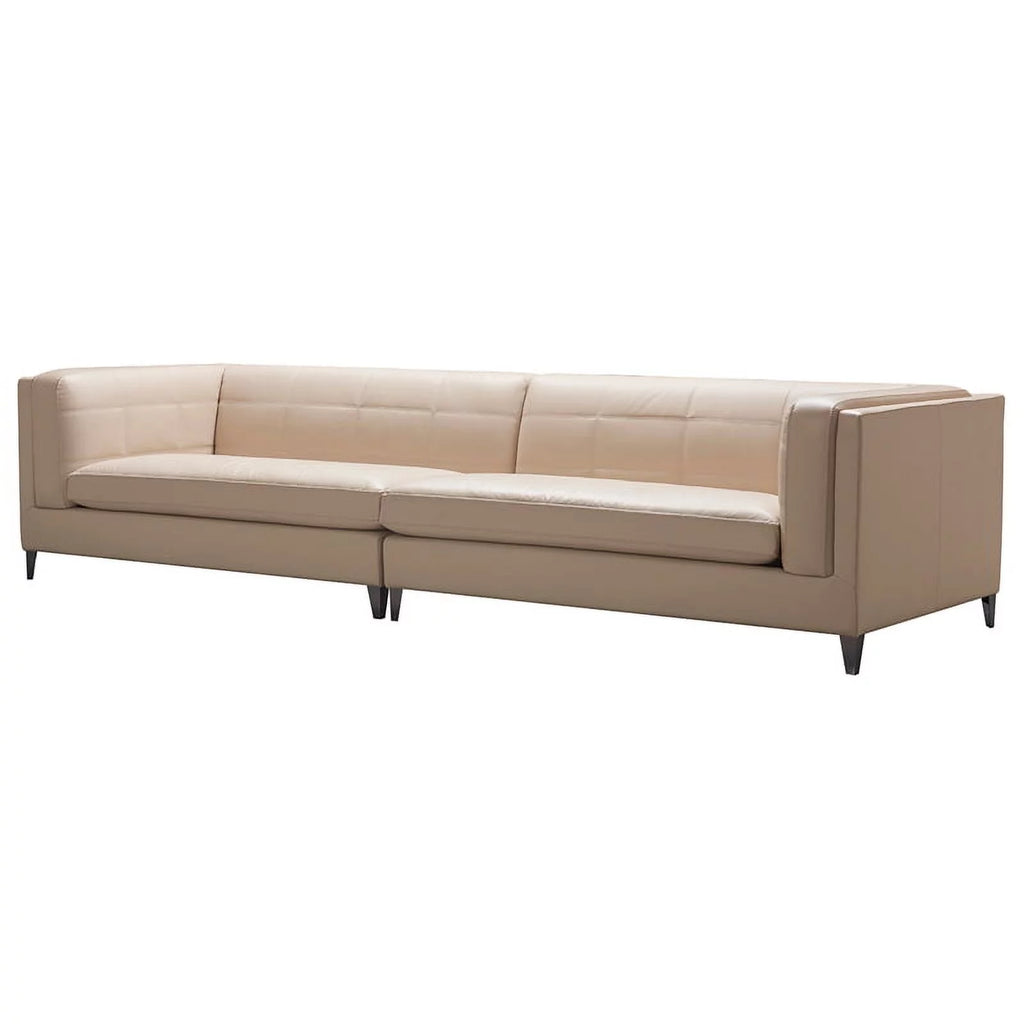 Beige Top Grain Leather 4-Seater Sectional Sofa I5852