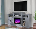 Electric Fireplace with Mantel, 79 inches Fireplace TV Stand Media Console Entertainment Center, Gray A5933