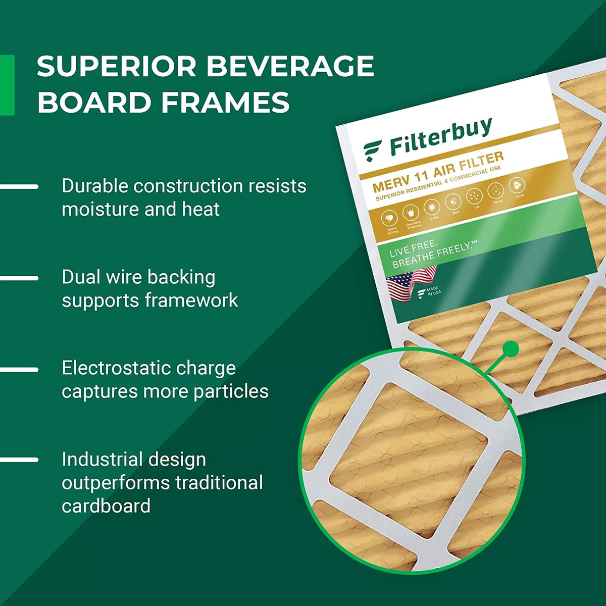 16x25x5 MERV 11 Pleated HVAC Air Filters (3-Pack) R7524