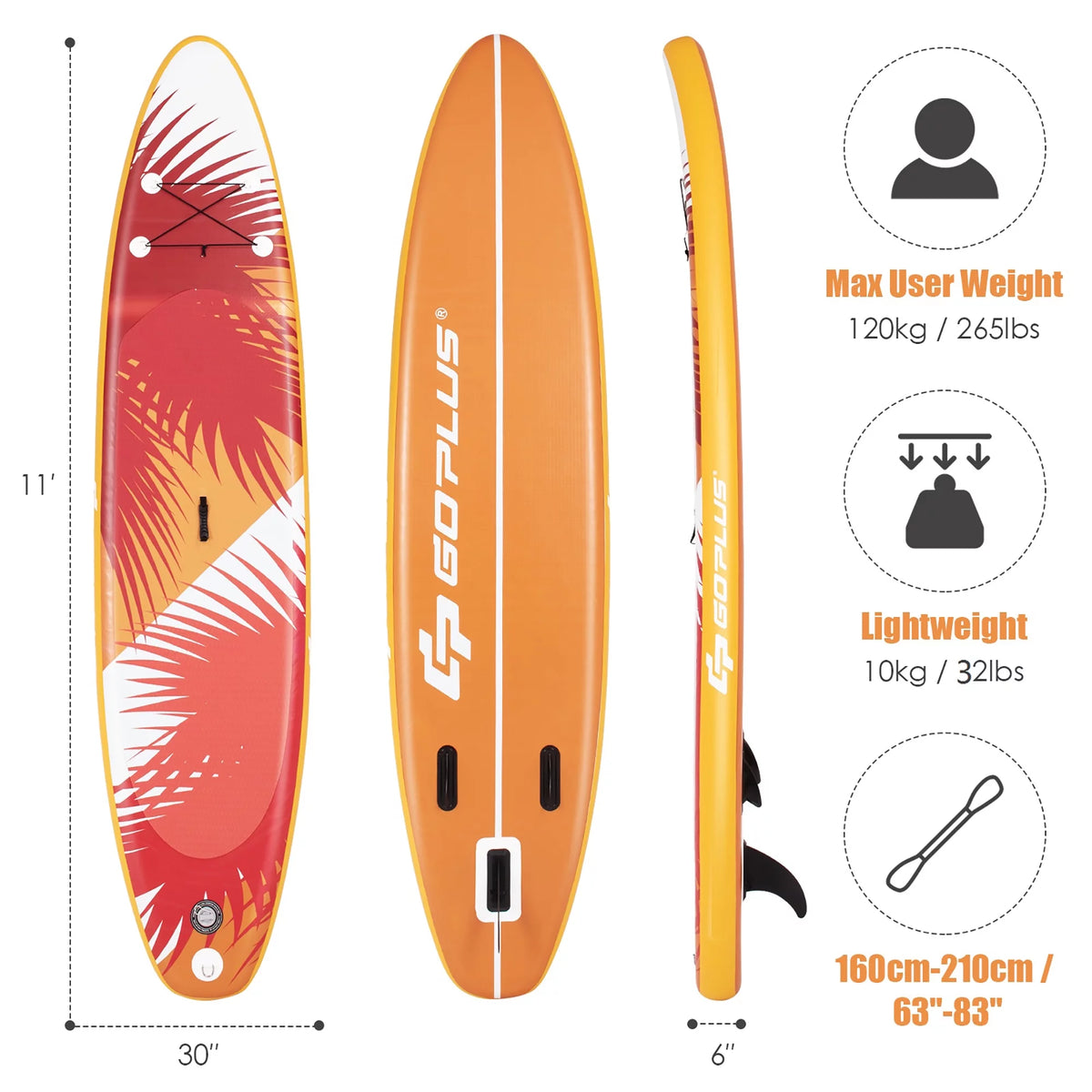 10.5' Inflatable Stand Up Paddle Board M8627