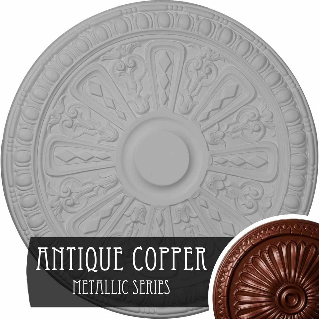 18x22OD x 1 1/4x22P Hand-Painted Ceiling Medallion B989