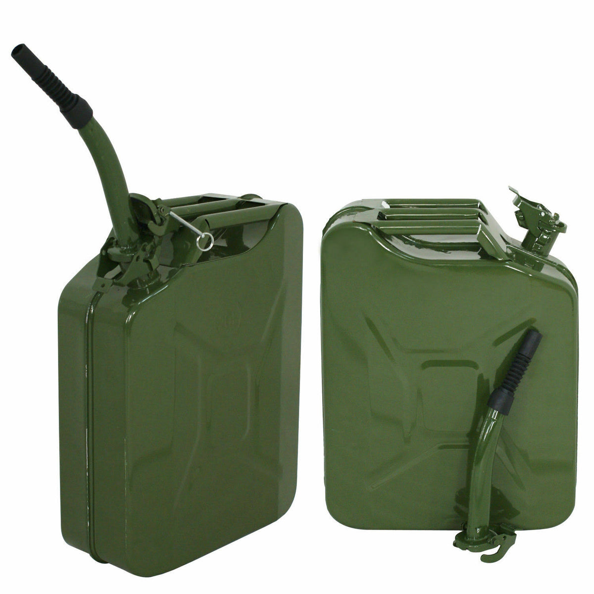 2pcs 5 Gallon 20L Gas Jerry Can Fuel Steel Tank Military Green C16575
