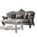 Velvet Antique Platinum Poly Resin Sofa with 5 Pillows F4188