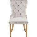 Cream Velvet Dining Chairs Set of 2 Y752