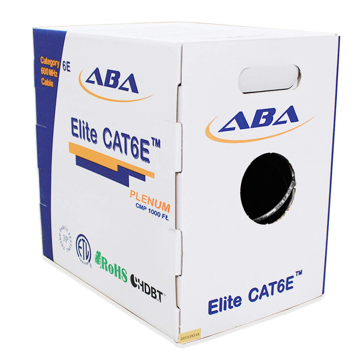 Cat6e Plenum 600MHz CMP 23AWG UTP Solid 100% Pure Copper 1000 Feet Box Green G473070
