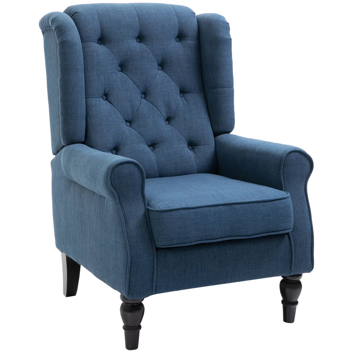Blue Button-Tufted Accent Chair with Wingback T674442