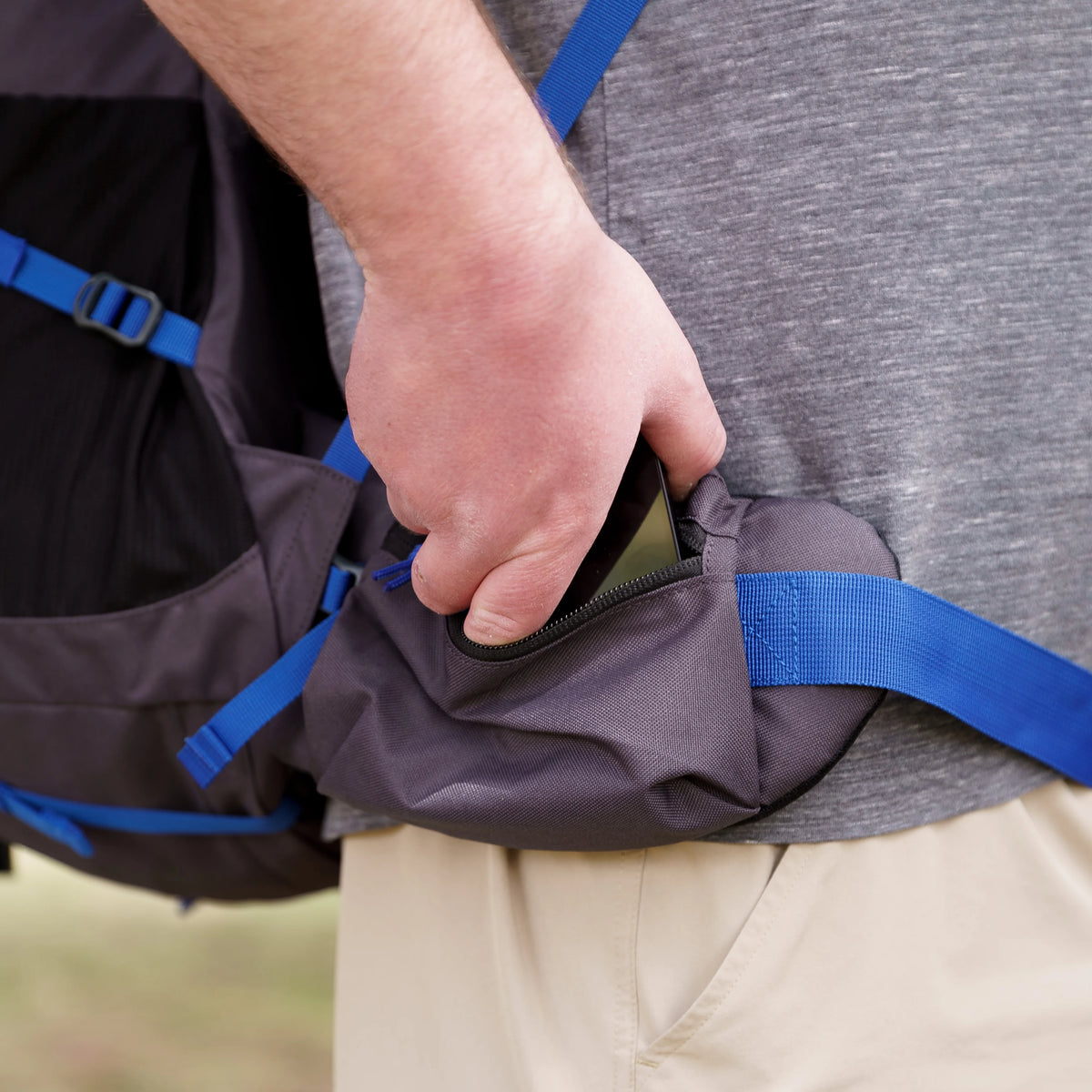 65 Liter Gray Backpacking Backpack O103