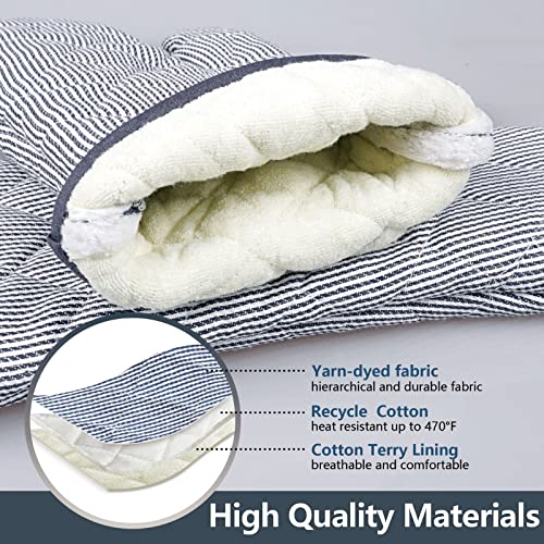 1 Pair 100% Cotton Heat Resistant Oven Mitts S454